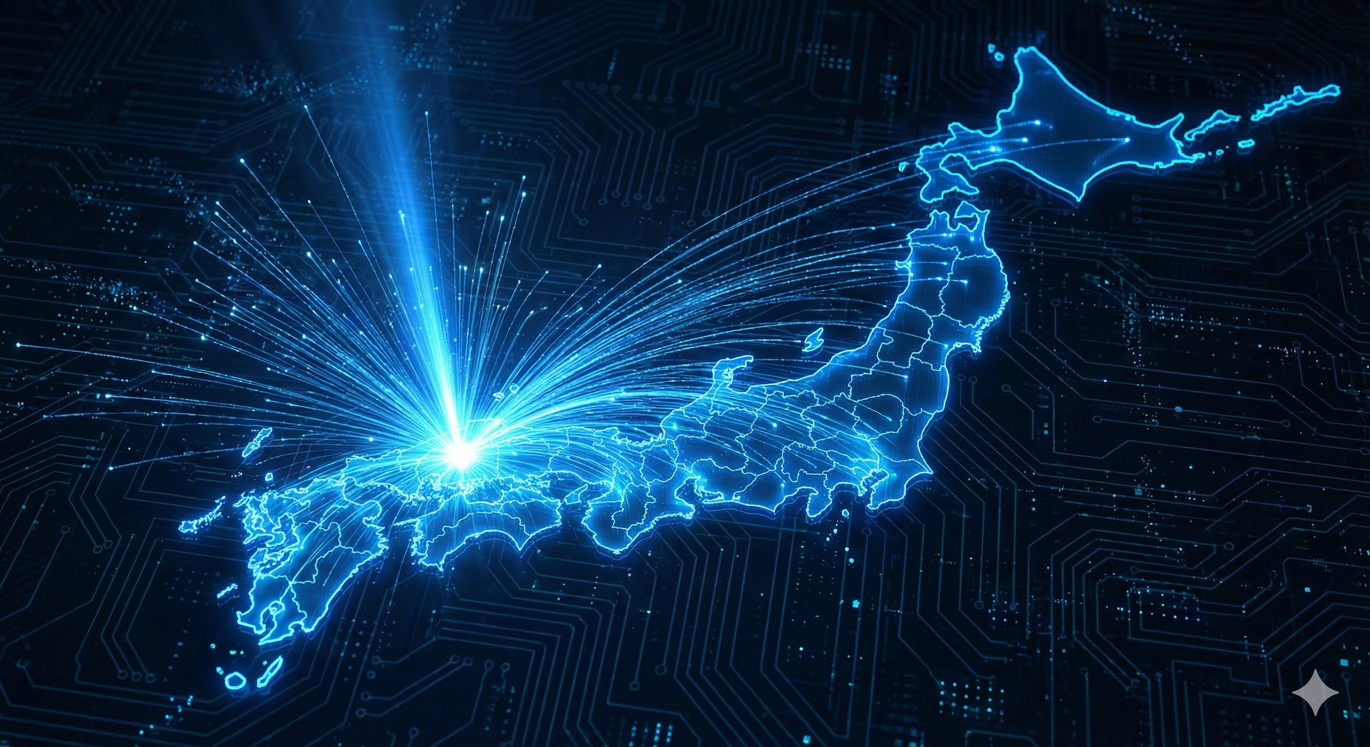 広島から全国への広がりをイメージした地図